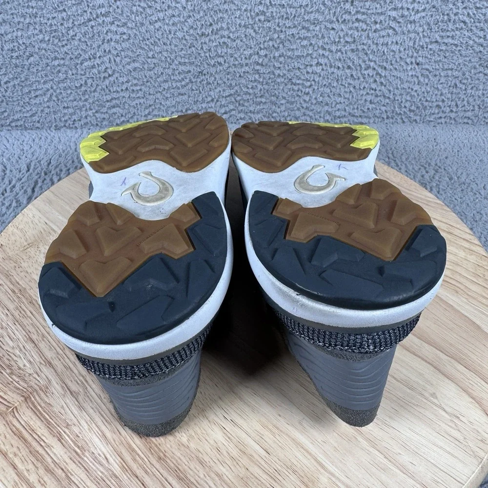 Olukai Nihoa Li Mens Size 10.5 Gray Boat Beach Comfort Lace Up Lightweight Shoes